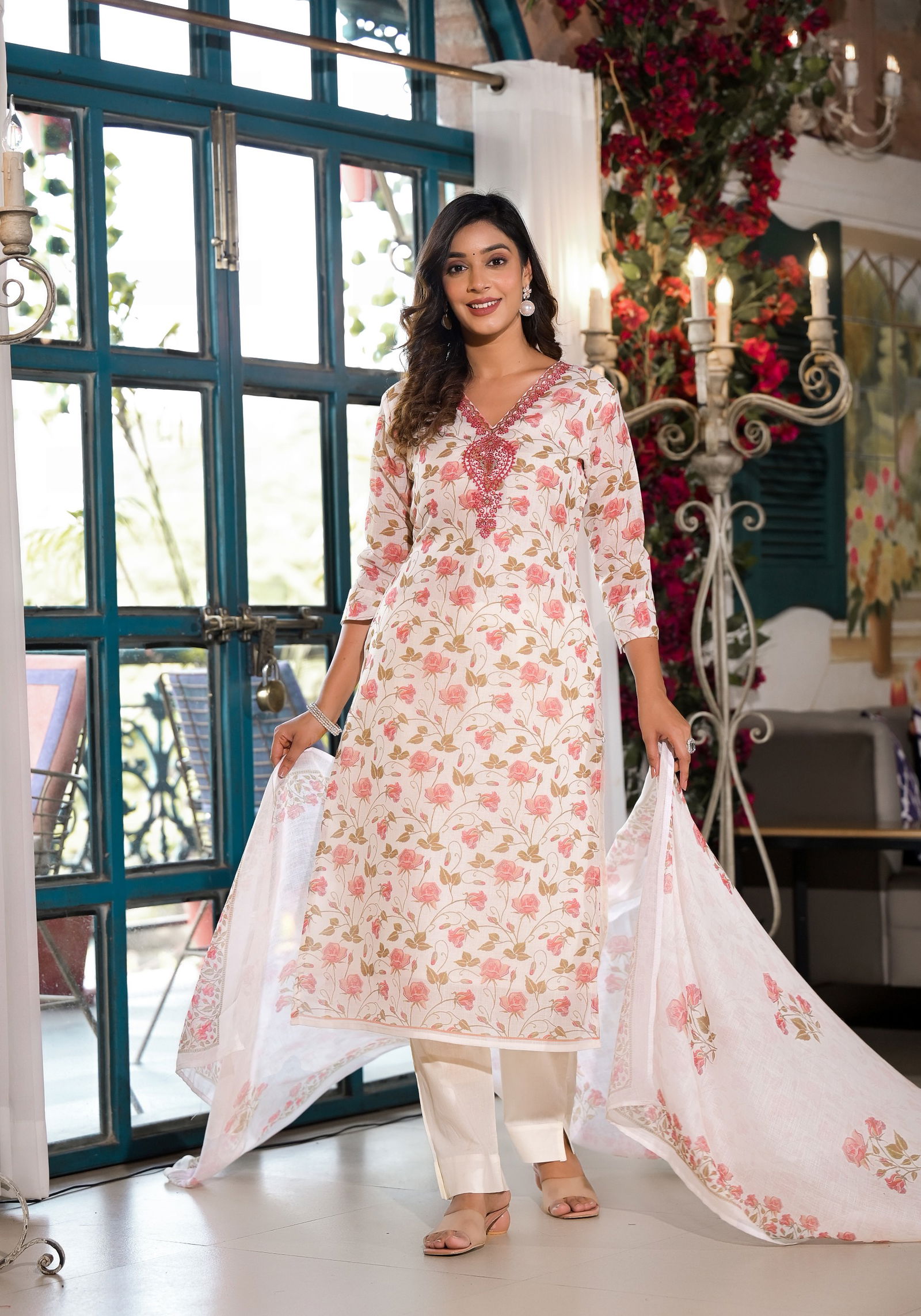 9618 Label Khoj Linen Kurti With Bottom DUpatta Catalog